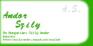 andor szily business card